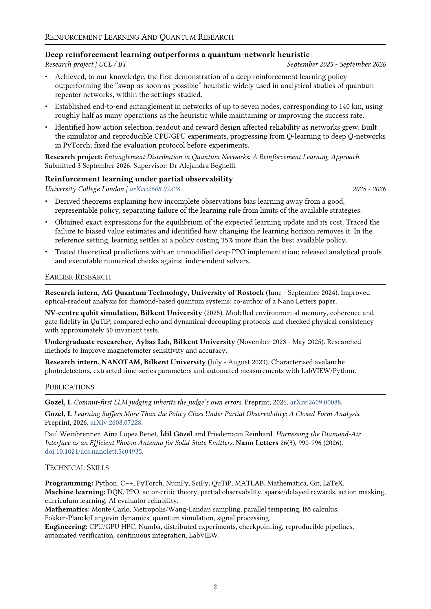Idil Gozel’s curriculum vitae, page 2 of 2